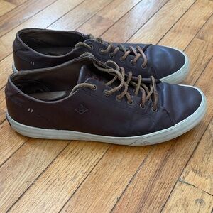 Sperry Men's Topsider Dark Brown Sneakers w/Extra laces and relaxing kit